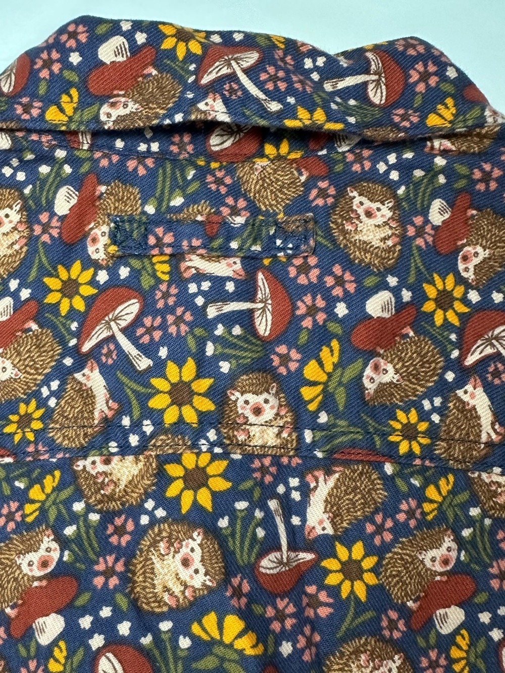 Duluth Trading Free Swingin Flannel Hedgehog Mushroom Cottagecore Woodland Small - Picture 16 of 16